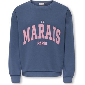 ONLY - KOGMARISA O-NECK LOOSE PRINTED SWT - Sweatshirt - Vintage Indigo