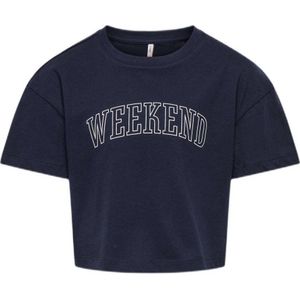 KIDS ONLY GIRL - T-shirt - Donkerblauw - Korte Mouwen - Ronde Hals