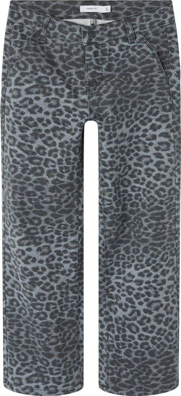 Broek met Wijde Pijpen - Keperstof - Regular Fit - Metalen Drukknopen