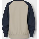 NAME IT - NKMVILDAR - Sweatshirt - Donkerblauw - Greige - Donkeroranje - Wit