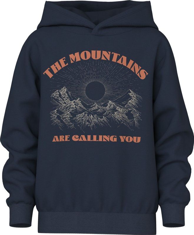 NAME IT - NKMVILDAR - Sweatshirt - Donkerblauw - Oranje