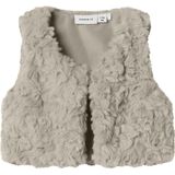 Name It - Nano Fake Fur Knit Gilet - Island Fossil