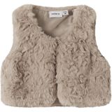 Name It - Nano Fake Fur Knit Gilet - Island Fossil