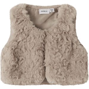 Name It - Nano Fake Fur Knit Gilet - Island Fossil