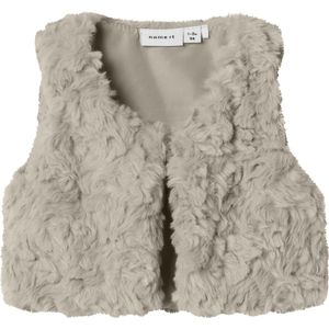 Name It - Nano Fake Fur Knit Gilet - Island Fossil