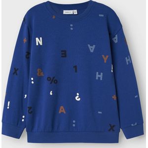 NAME IT - NMMORLING - Sweatshirt - Donkerblauw / Bruin / Wit
