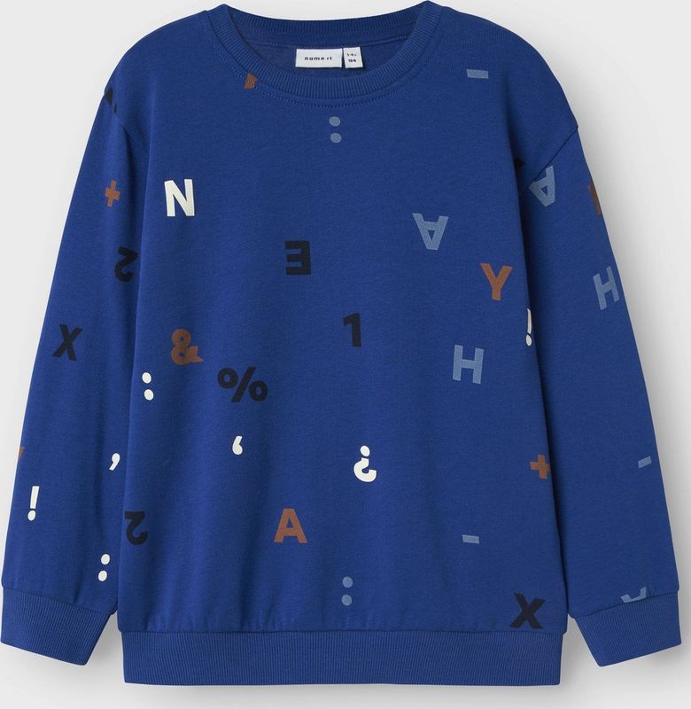 NAME IT - NMMORLING - Sweatshirt - Donkerblauw / Bruin / Wit