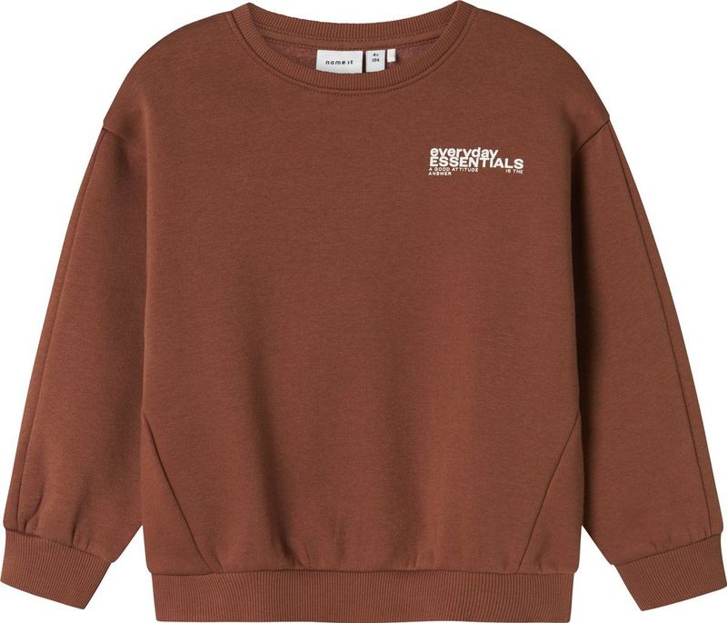 NAME IT - NMMOKIAN LS RLX SWE BRU BF - Sweatshirt - Bruin - Jongens