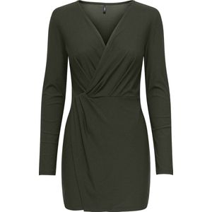 Onlsilja - Korte Jurk - V-Hals - Lange Mouwen - Geknoopt Detail - Regular Fit