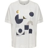 Only - T-shirt - Off-White - 53% Viscose 47% Nylon