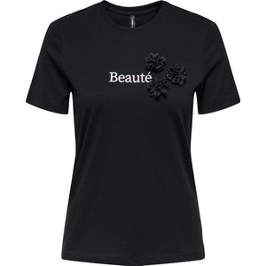 ONLY - ONLBLOSSOM - T-shirt - Zwart/Wit