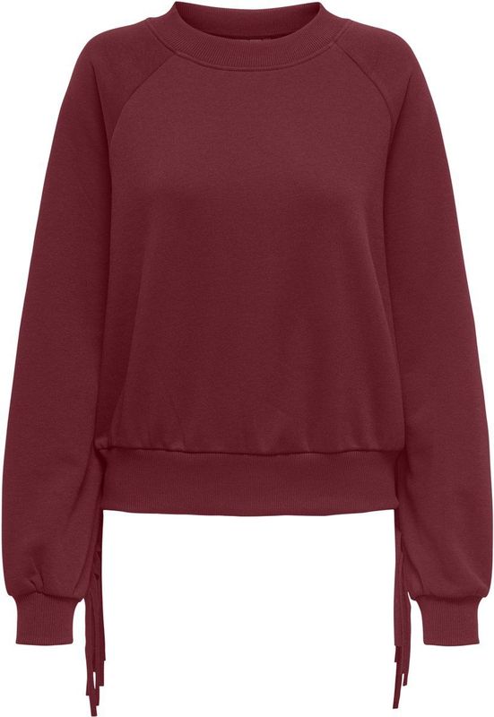 Only - Onljett O-neck Emb. Box Swt - Cabernet - Dames Trui