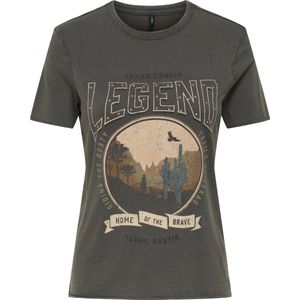 ONLY - ONLLUCY LIFE REG - T-shirt - Grijs - Dames