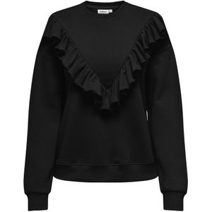 Onlely - Sweatshirt - Regular Fit - Lange Mouwen - O-hals - Ruches