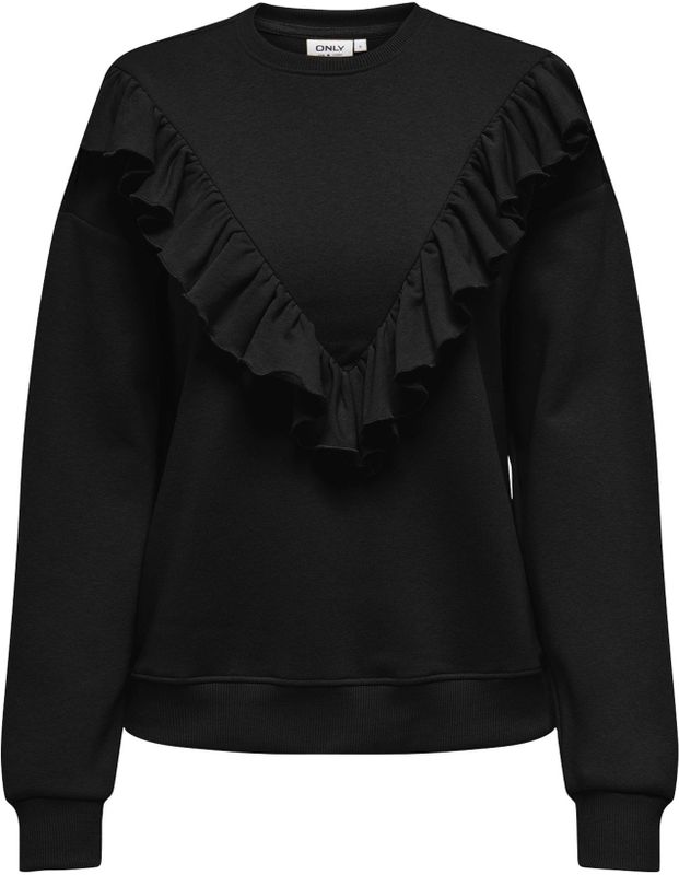 Onlely - Sweatshirt - Regular Fit - Lange Mouwen - O-hals - Ruches