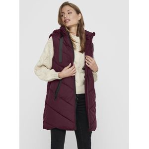 JDY - Puffer Gilet - Mouwloos - Capuchon met Verstelbaar Koord - Lang