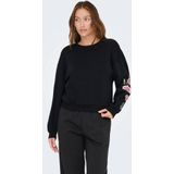 Only - Onlbrooklyn Embroidery Box Swt - Trui - Zwart - Dames