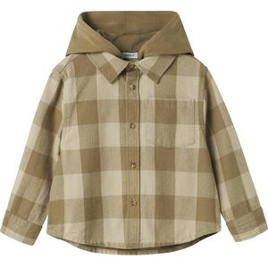 NAME IT - Overhemd - Groen met Beige - Katoen