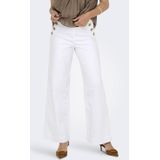 ONLY wide leg high waist casual broek wit
