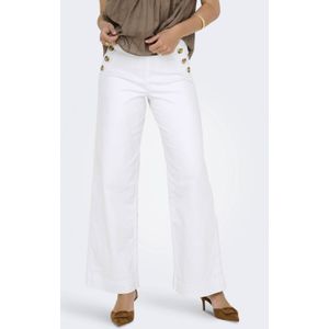 ONLY wide leg high waist casual broek wit