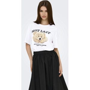 Only - ONLVIVVI LIFE S/S LOVELY TOP JRS - T-shirt - Bright White - Korte Mouwen