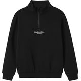 Name It - NKMBRODY LS NREG SWEAT ZIP - Sweatshirt - Zwart - Met Opstaande Kraag en Korte Ritssluiting