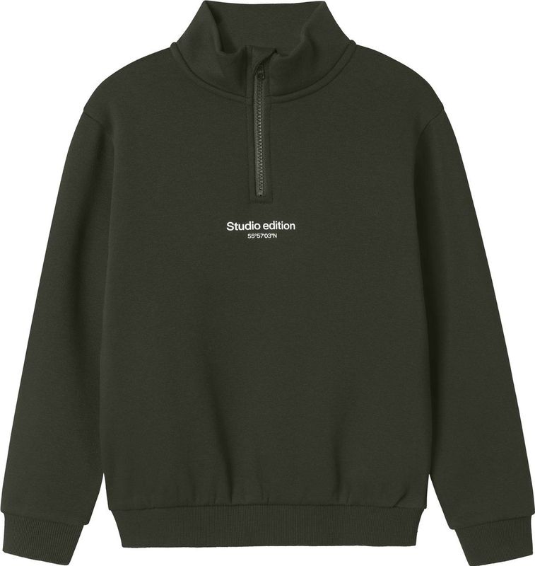 Name It - NKMBRODY LS NREG SWEAT ZIP - Sweatshirt - Rosin - Met Opstaande Kraag en Korte Ritssluiting