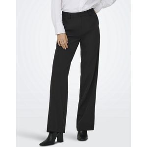 ONLY - ONLELLY LIFE HW STRAIGHT - Broek - Zwart - Wide Leg Regular Waist