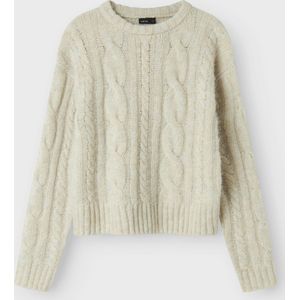 Gebreide Trui - Kabelpatroon - Lange Mouwen - Ronde Hals