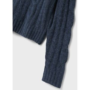 Gebreide Trui - Kabelpatroon - Lange Mouwen - Ronde Hals - Kort