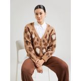 Only - Onledelie Life Ls Jq Cardi - Vest - Cocoa Creme/chestnut/biscoffie/melange