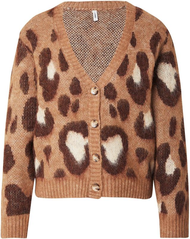 Only - Onledelie Life Ls Jq Cardi - Vest - Cocoa Creme/chestnut/biscoffie/melange