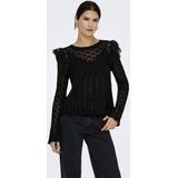 Onlashley Ls O-Neck Mix KNT, zwart, M