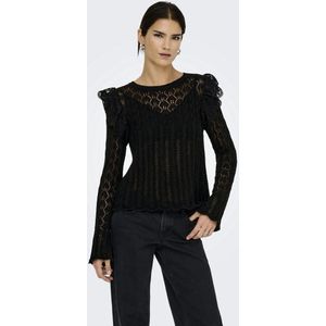Onlashley Ls O-Neck Mix KNT, zwart, M