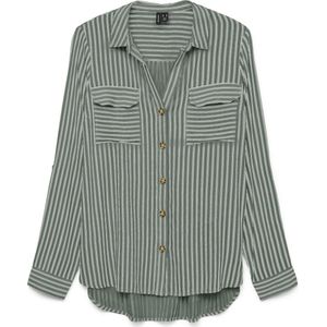 VERO MODA Blouse 'VMBUMPY'  donkergroen / wit