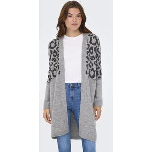 Only - ONLJADE ANIMAL LS CARDIGAN - Lichtgrijs - Vest - Regular Fit