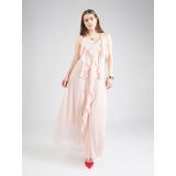 Vmcamille - Lange Jurk - Rood - V-Hals - Mouwloos - Ruches