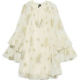 Vmchili - Korte Jurk - V-Hals - Lange Mouwen - Folie Print - Loose Fit