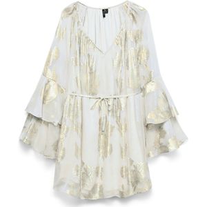 Vmchili - Korte Jurk - V-Hals - Lange Mouwen - Folie Print - Loose Fit