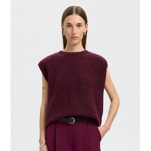 Selected Femme - Truien & Vesten - Paars - Minimalistische Gebreide Vest