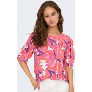 ONLY - ONLMINDY - Top - Roze - 100% Viscose - Korte Mouwen