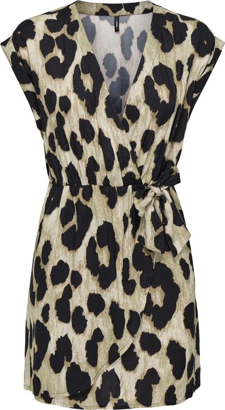 Jurk - Zwart - Geweven - Geknoopt Detail - Regular Fit