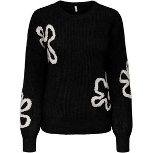 ONLY - ONLDaisy - Gebreide Trui - Zwart / Wit