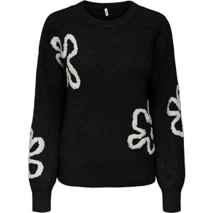 ONLY - ONLDaisy - Gebreide Trui - Zwart/Wit - Lange Mouw