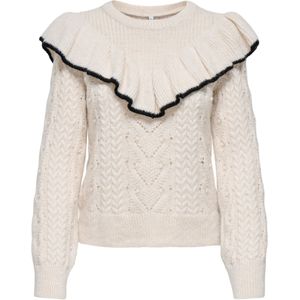 Onlisolde - Gebreide Pullover - O-hals - Lange Mouwen - Regular Fit - Ruches en Parel Versiering