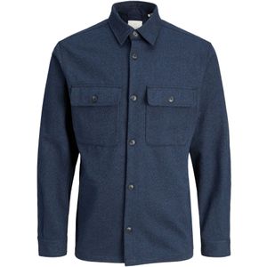 JACK & JONES - Overhemd - Donkerblauw - 100% Katoen