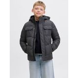 Jack & Jones - Tussenjas - Antraciet - Gewatteerd - Afneembare Capuchon