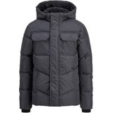 Jack & Jones - Tussenjas - Antraciet - Gewatteerd - Afneembare Capuchon