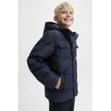 Jack & Jones - Tussenjas - Marine - Gewatteerde Jas - Afneembare Capuchon