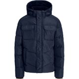 Jack & Jones - Tussenjas - Marine - Gewatteerde Jas - Afneembare Capuchon